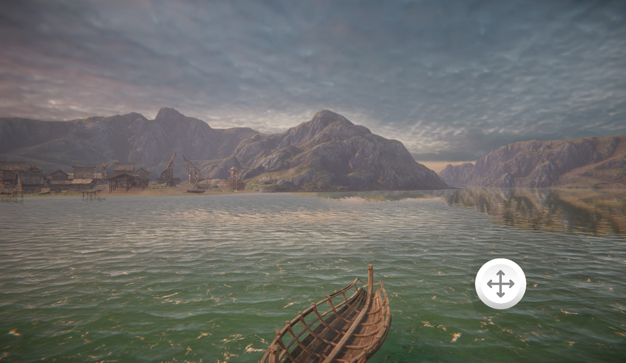 This picture shows a ship rotated to the right while the On-Screen control stick was moved to the left